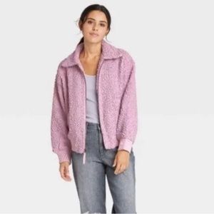 Sherpa Bomber Jacket (L) - Mauve Magic - Universal Thread 🥰😍